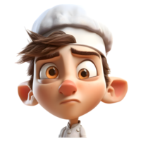 Focused 3D Chef with Vegetables Perfect for Farm to Table or Locavore Themed Projects PNG Transparent Background