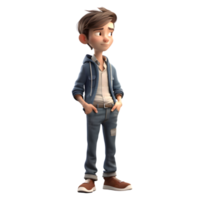 Fashion Forward 3D Boy with Messenger Bag Perfect for Trendy or Modern Designs PNG Transparent Background