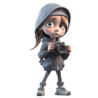 mignonne et rusé 3d cambrioleur fille adorable personnage pour narration et jouer png transparent Contexte