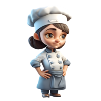 Cute Chef Women with Charm Engaging and Approachable Characters for Culinary Industry Promotions PNG Transparent Background