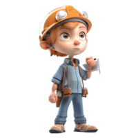 Professional 3D Engineer with Hard Hat Great for Architecture or Engineering Services PNG Transparent Background