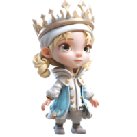 Imperial 3D Queen with a Glittering Crown PNG Transparent Background
