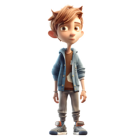 Optimistic 3D Student boy with big dreams on white background PNG Transparent Background