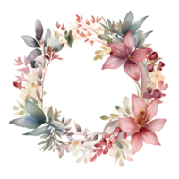 wijnoogst bloemen kader met rozen, pioenen en gebladerte. perfect voor opslaan de datum kaarten en aankondigingen. PNG transparant achtergrond