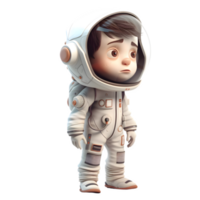 3D Astronaut Ready for Mission on White Background PNG Transparent Background