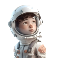 le final frontière 3d rendre de astronaute sur blanc Contexte png transparent Contexte