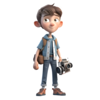 Youthful Shutterbugs with a Camera PNG Transparent Background
