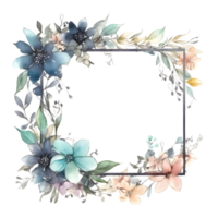 botanisch mit Aquarell Blumen- Rahmen und Gefieder. perfekt zum Bohemien Entwürfe. png transparent Hintergrund