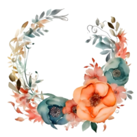 bunt Aquarell Blumen- Rand mit Blühen Blumen und Blätter. perfekt zum Geburtstag Einladungen. png transparent Hintergrund
