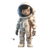 3D Astronaut Space Suit Standing on White Background PNG Transparent Background