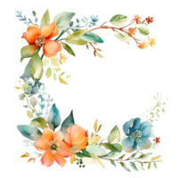 Hand gezeichnet Blumen- Kranz mit Rosen, Pfingstrosen und Beeren. Aquarell . png transparent Hintergrund
