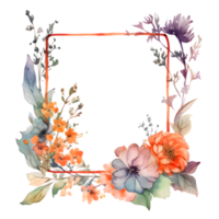 elegante botanico nozze invito impostato con acquerello fiori e verdura png trasparente sfondo