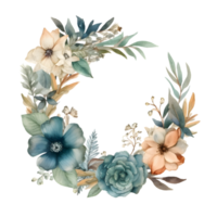 Bohemien botanisch Rahmen mit Eukalyptus Blätter und Rosa Blumen png transparent Hintergrund