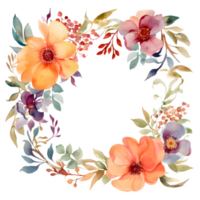 elegant botanisch Einladung mit zart Rosen und Grün png transparent Hintergrund