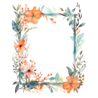 rustikal botanisch Rahmen mit Wildblumen und Laub png transparent Hintergrund