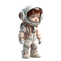 3D Astronaut in Spacesuit on Pure White Background PNG Transparent Background