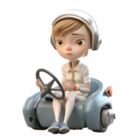 Cute 3D Driver Women with Charm Friendly and Approachable Characters for Ride Hailing Promotions PNG Transparent Background