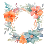 Soft and dreamy botanical frame with pastel blooms PNG Transparent Background