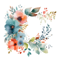 chique botanisch kader met monochromatisch wit bloei en groen PNG transparant achtergrond