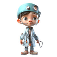 Professional 3D Doctor with Surgery Mask Suitable for Surgical or Operating Room Designs PNG Transparent Background