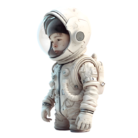 Out of This World 3D Astronaut Man on White Background PNG Transparent Background