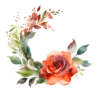 rustico floreale telaio con fiori selvatici e eucalipto le foglie. Perfetto per nazione elegante matrimoni. png trasparente sfondo