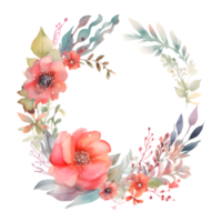 pastel floral frontière avec des roses, pivoines et eucalyptus feuilles. parfait pour bébé douche invitations. png transparent Contexte