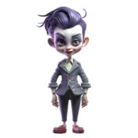 Sultry 3D Joker Woman with a Trick Up Her Sleeve PNG Transparent Background