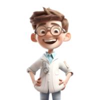 Stylish 3D Dentist with Gloves Suitable for Medical or Healthcare Themed Designs PNG Transparent Background