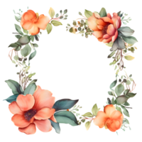 Vintage ▾ floreale confine con Rose e le foglie. Perfetto per anniversario inviti e carte. png trasparente sfondo
