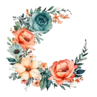 Whimsical Floral Border with Wildflowers and Butterflies. Perfect for Garden and Nature Designs. PNG Transparent Background