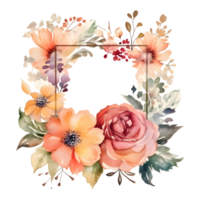 jardin fête invitation avec floral Cadre et pastel couleurs. png transparent Contexte