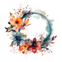 Jahrgang Blumen- Rahmen Design mit Rosen, Pfingstrosen, und zart Blätter png transparent Hintergrund