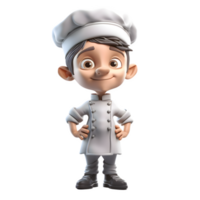 Friendly 3D Chef with Food Tray Ideal for Buffet or Catering Services Projects PNG Transparent Background