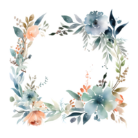Romantic watercolor floral wreath with elegant calligraphy text PNG Transparent Background