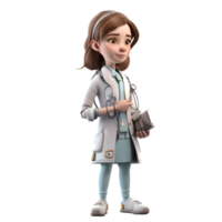 Cute Doctor Women with Empathy Understanding and Kind Characters for Health Education Projects PNG Transparent Background