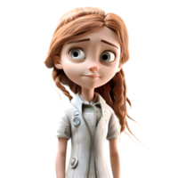 Notes and Notions 3D Cute Girl Student PNG Transparent Background