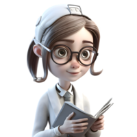 Cute Doctor Women with Dedication Hardworking and Focused Characters for Health Services Campaigns PNG Transparent Background