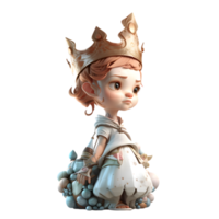 Sovereign 3D Queen with a Royal Cape PNG Transparent Background