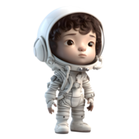 Infinite Possibilities 3D Astronaut Rendered on a White Background PNG Transparent Background