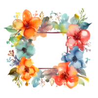 Aquarell Blumen- Rahmen mit Rosen und Grün. perfekt zum Braut- Brunch Einladungen. png transparent Hintergrund