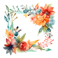 jardín fiesta invitación con floral marco y pastel colores. png transparente antecedentes