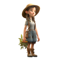 Confident and Experienced 3D Farmer Women Competent and Trustworthy Characters for Rural Lifestyle Promotions PNG Transparent Background
