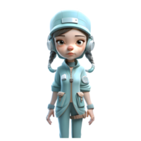 adorable 3d personnage de une content fille png transparent Contexte