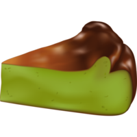 Transparent PNG of matcha green tea basque cheesecake