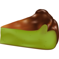 transparent png av matcha grön te basque cheesecake