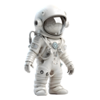 3D Astronaut on White Background with Spacesuit and Helmet PNG Transparent Background