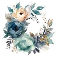 vår trädgård ram med blomning blommor och löv. hand dragen vattenfärg . png transparent bakgrund