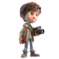 Playful Photographer Kids with Cameras PNG Transparent Background