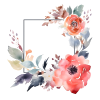 coloré floral frontière avec printemps fleurs et fleurit. botanique dans aquarelle. png transparent Contexte